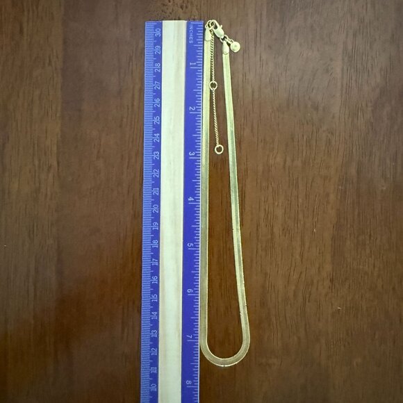 Madewell Gold-Plated Brass Herringbone Necklace 15 1/2"-20" Adjustable Chain - Picture 5 of 9